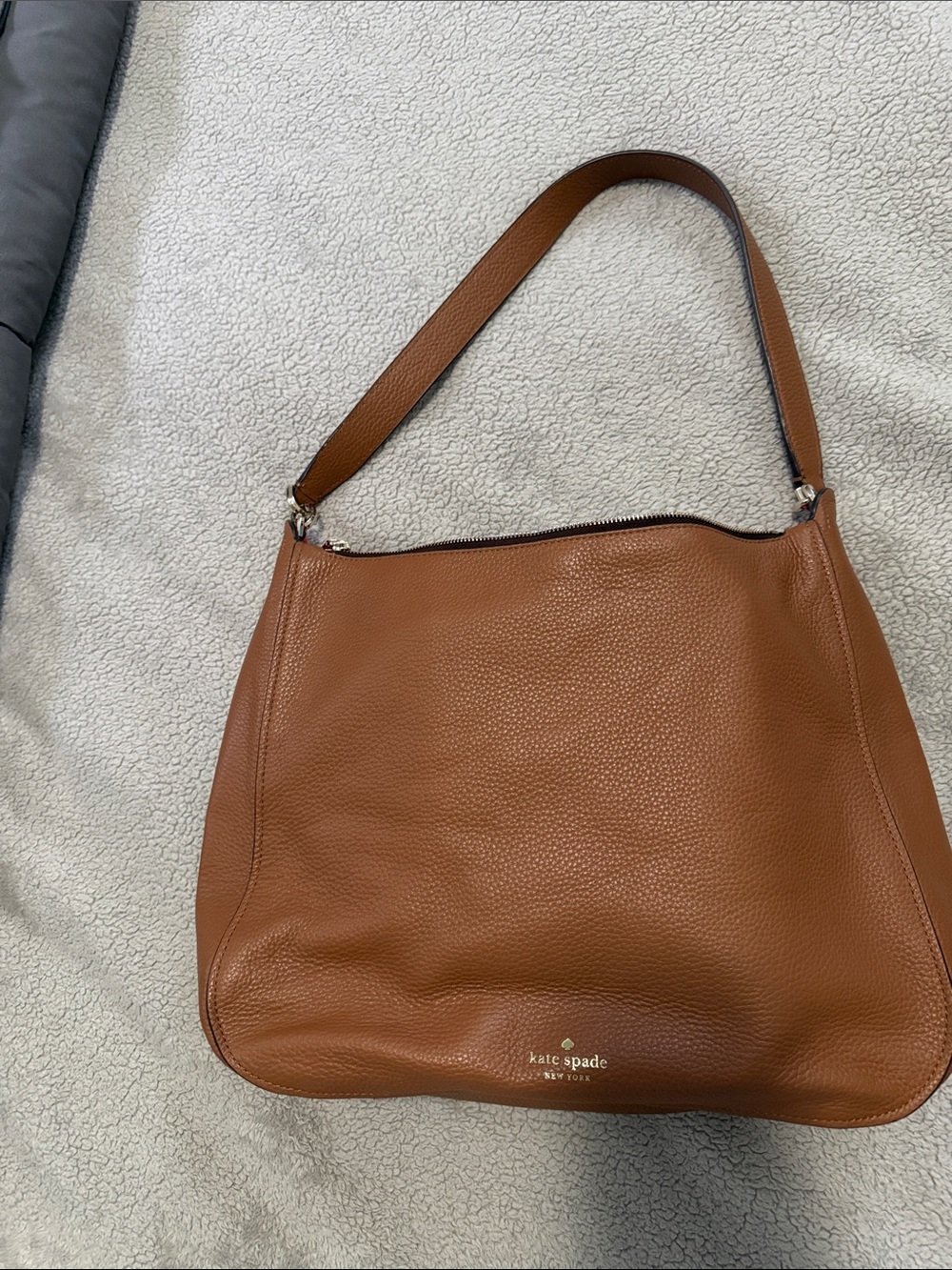 kate spade Cognac Pebbled Leather Shoulder Bag